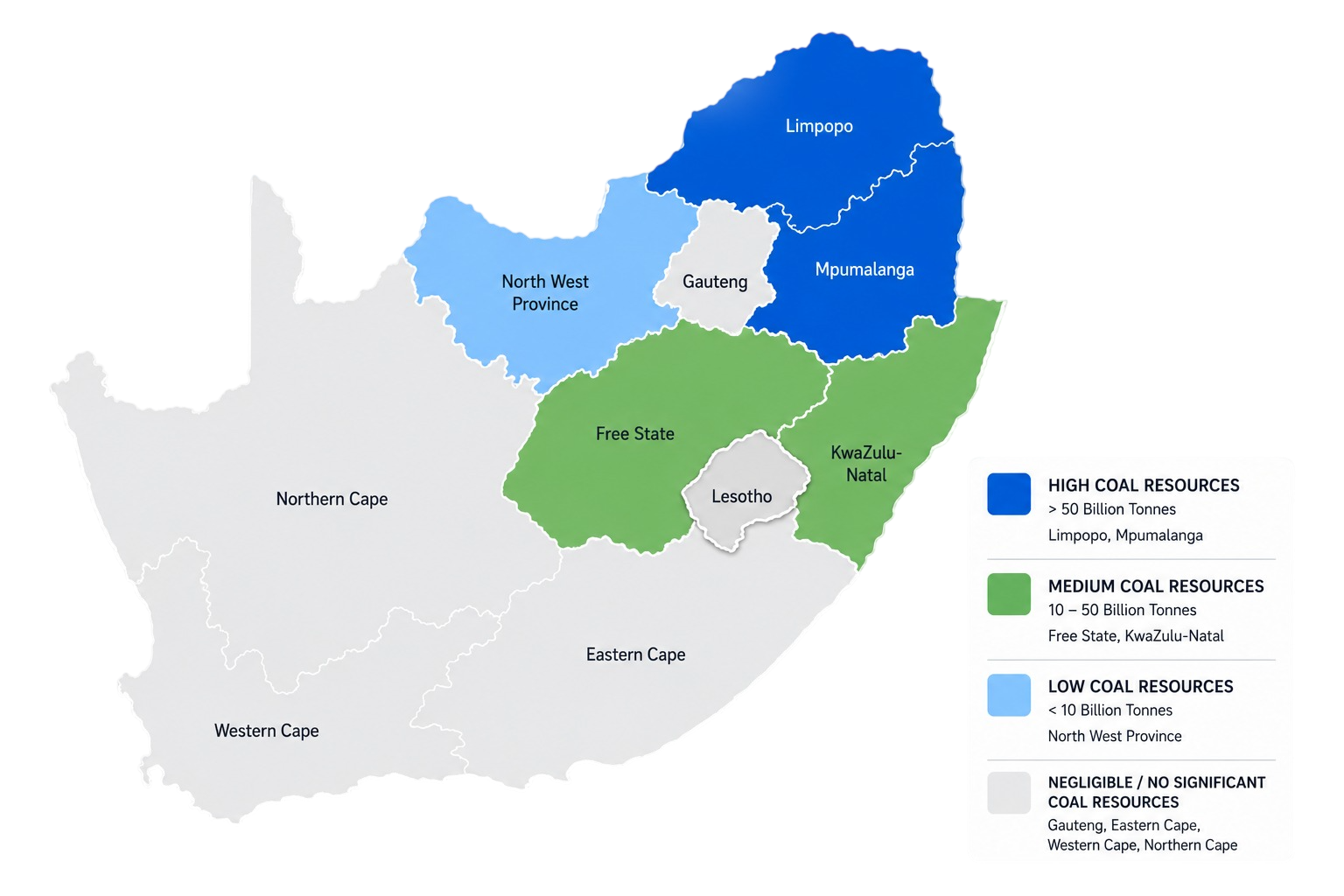South African Coal Map